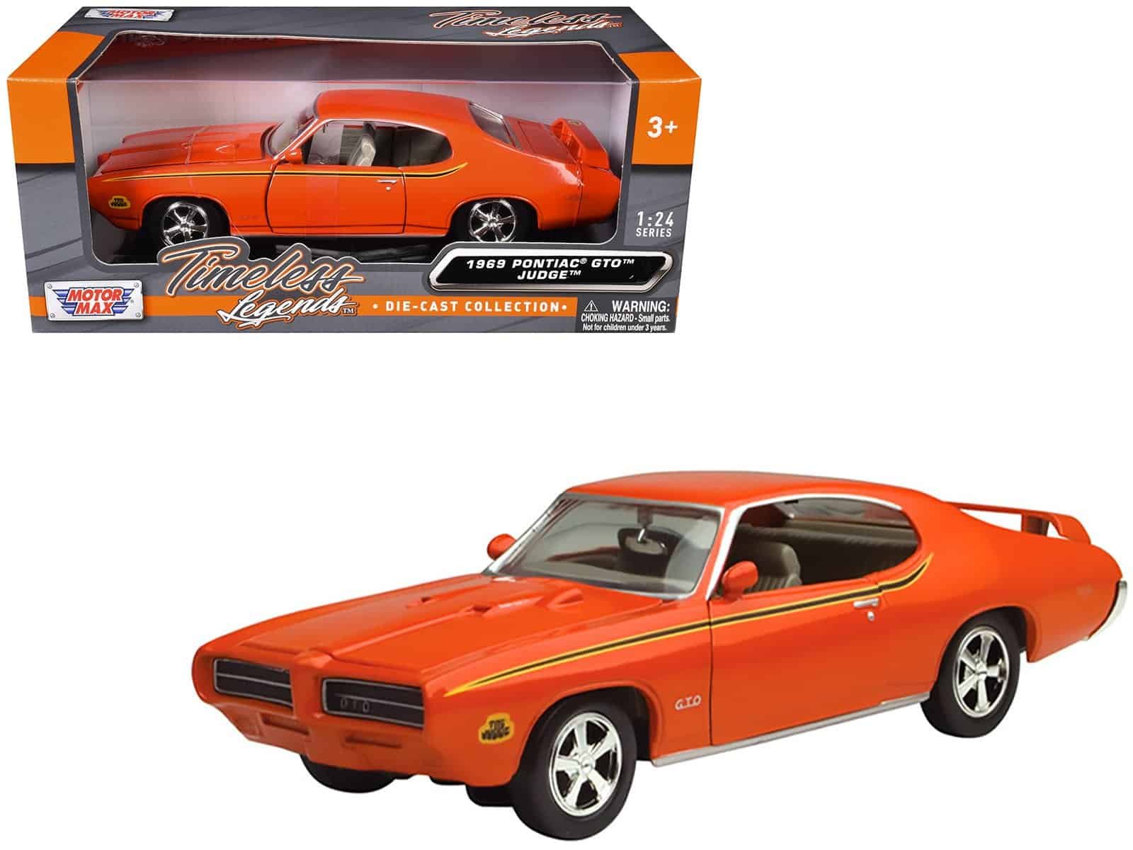 1969 pontiac gto judge orange with stripes 1/24 diecast model car by motormax 1969 pontiac gto judge orange with stripes 1/24 diecast model car by motormax