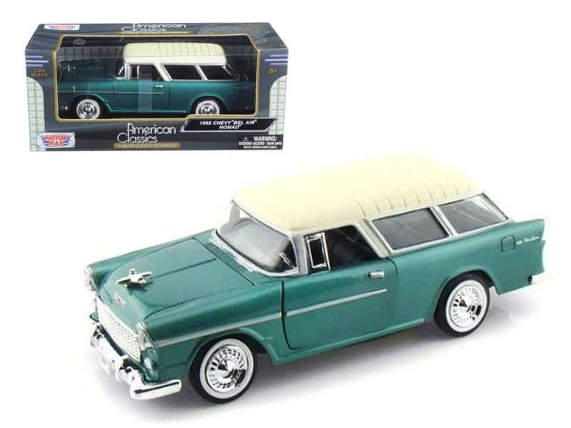 1955 chevrolet nomad green 1/24 diecast model car by motormax 1955 chevrolet nomad green 1/24 diecast model car by motormax
