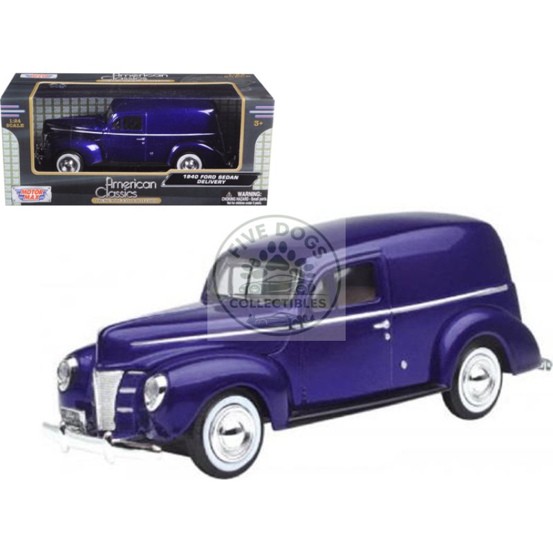 1940 ford sedan delivery purple metallic 1/24 diecast model car by motormax