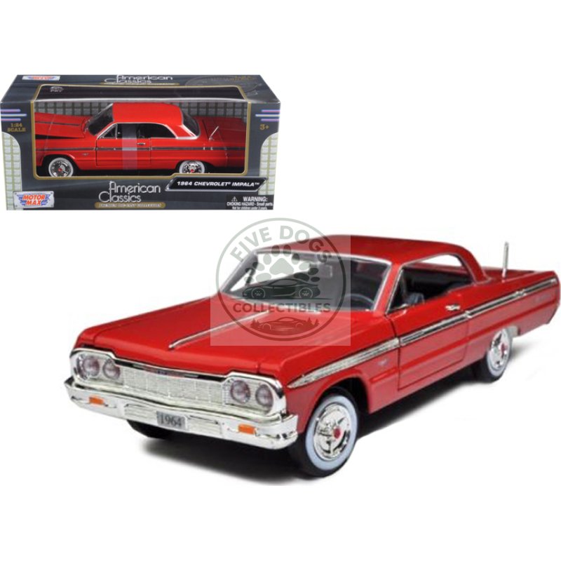 1964 chevrolet impala red 1/24 diecast model car by motormax