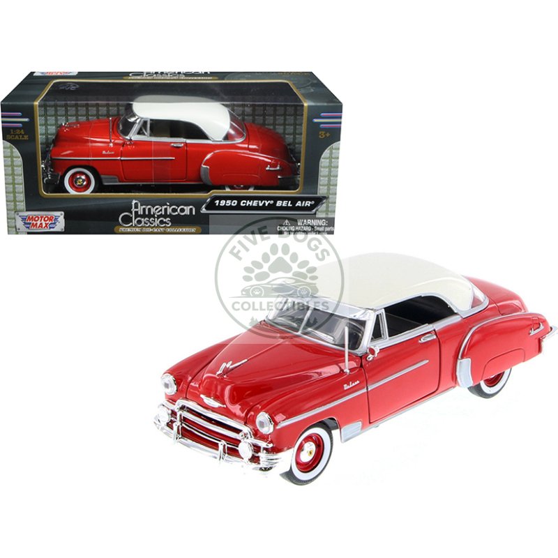 1950 chevrolet bel air red 1/24 diecast car model by motormax