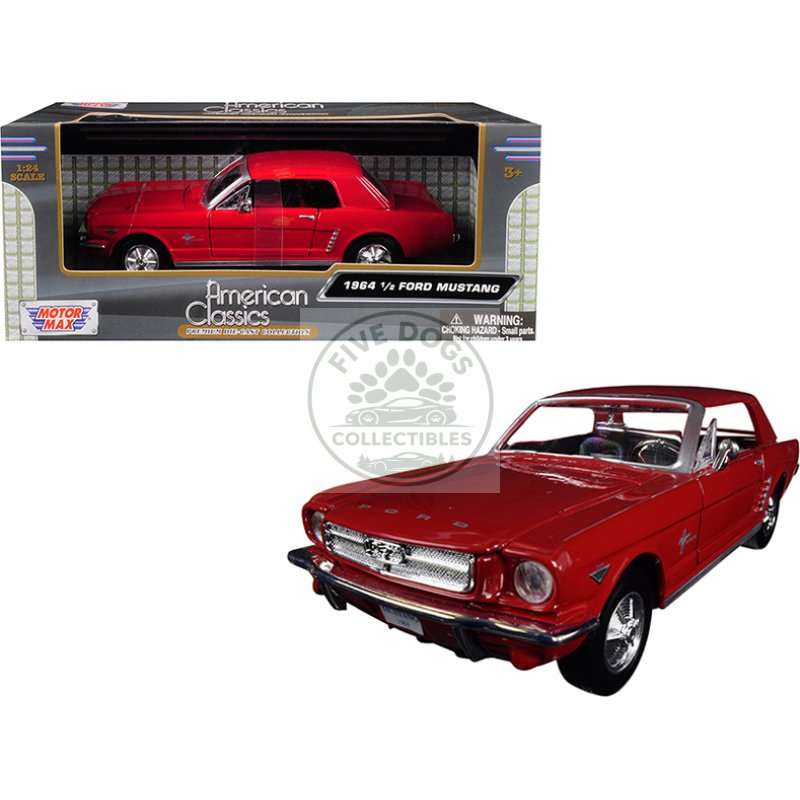 1964 1/2 ford mustang red 1/24 diecast model car by motormax