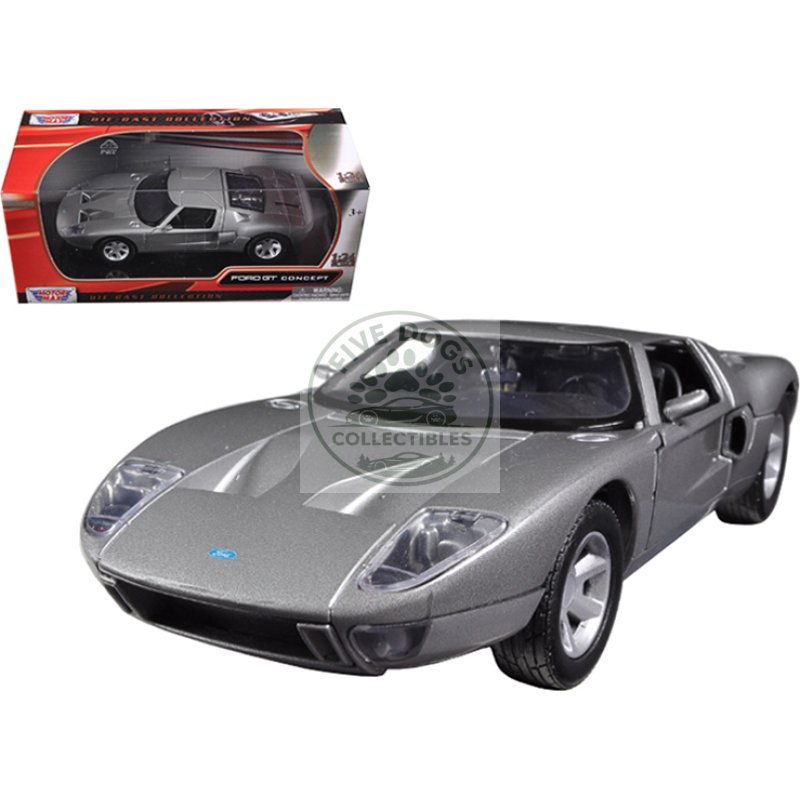 ford gt silver 1/24 diecast car model by motormax