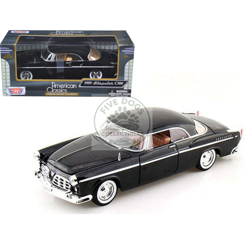 1955 chrysler c300 black 1/24 diecast model car by motormax