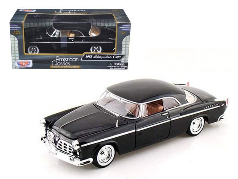 1955 chrysler c300 black 1/24 diecast model car by motormax 1955 chrysler c300 black 1/24 diecast model car by motormax