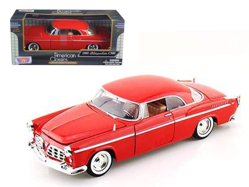 1955 chrysler c300 red 1/24 diecast model car by motormax 1955 chrysler c300 red 1/24 diecast model car by motormax