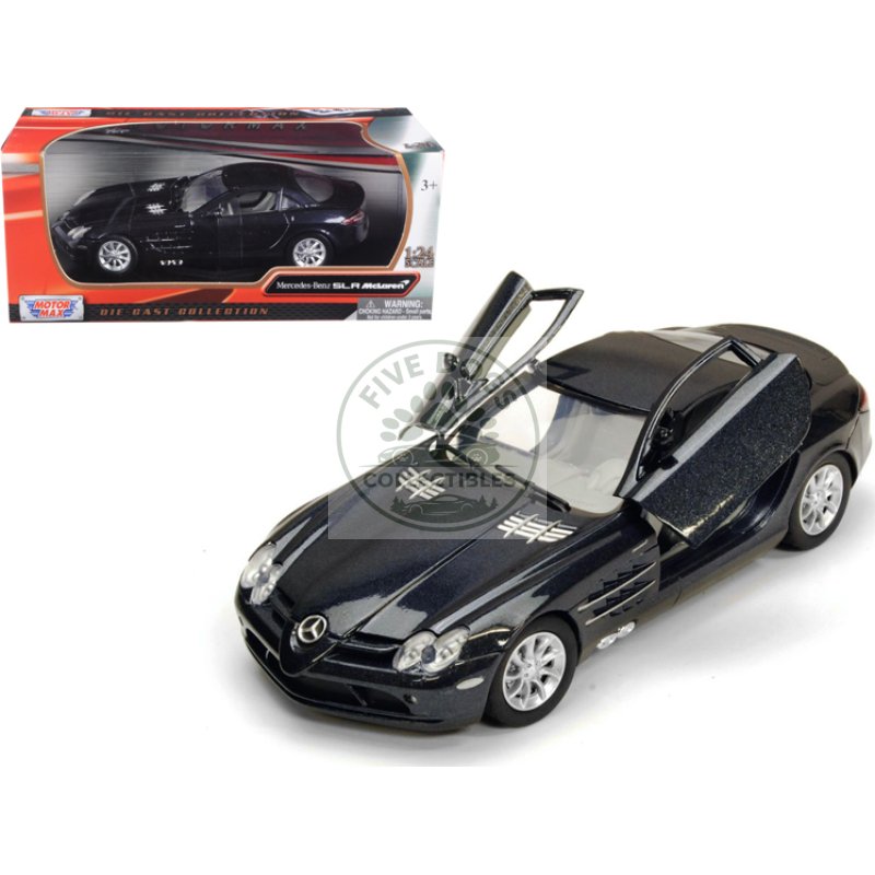 mercedes mclaren slr metallic black 1/24 diecast model car by motormax