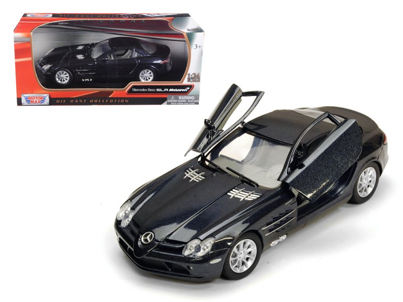 mercedes mclaren slr metallic black 1/24 diecast model car by motormax mercedes mclaren slr metallic black 1/24 diecast model car by motormax