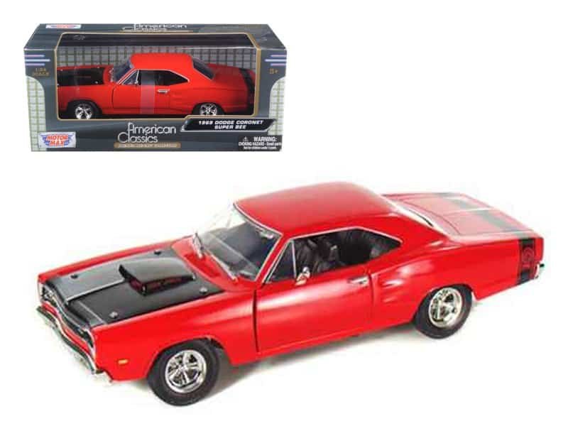 1969 dodge coronet super bee red 1/24 diecast model car by motormax 1969 dodge coronet super bee red 1/24 diecast model car by motormax