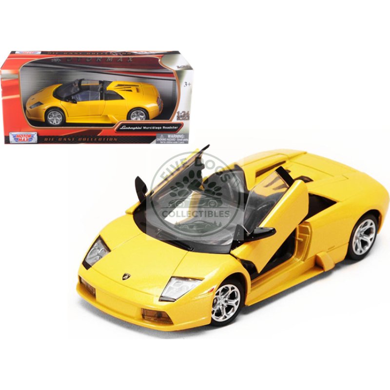 lamborghini murcielago roadster yellow metallic 1/24 diecast model car by motormax