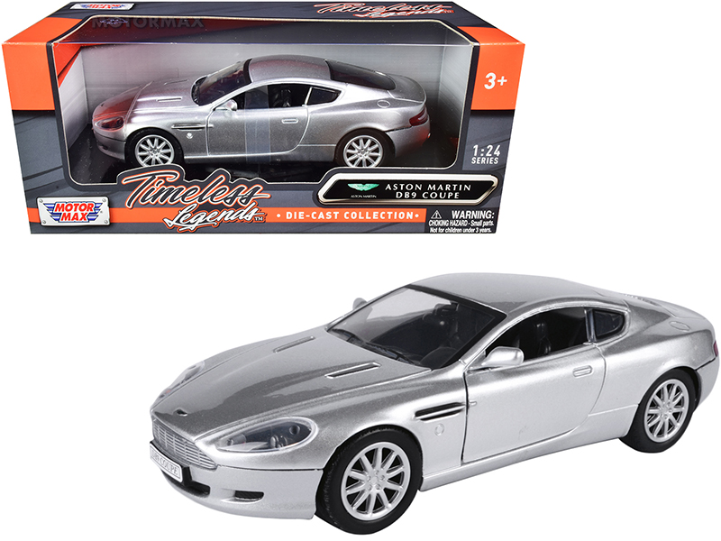 aston martin db9 coupe silver metallic "timeless legends" 1/24 diecast model car by motormax aston martin db9 coupe silver metallic "timeless legends" 1/24 diecast model car by motormax