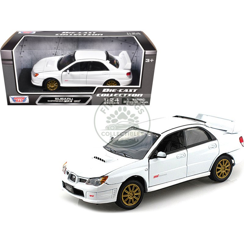 subaru impreza wrx sti white 1/24 diecast model car by motormax