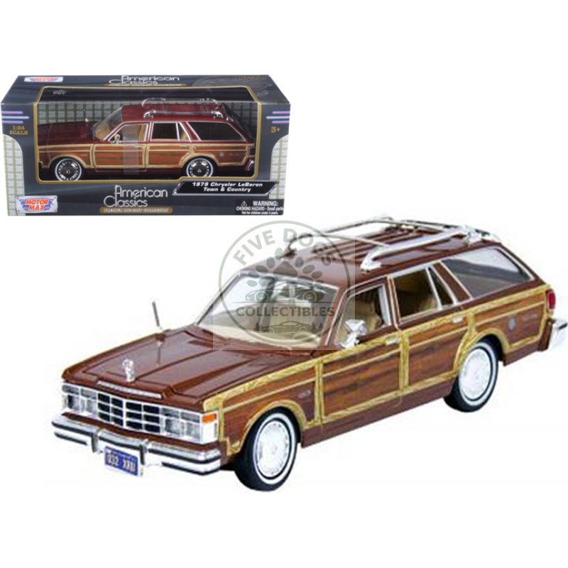 1979 chrysler lebaron town and country burgundy 1/24 diecast model car by motormax