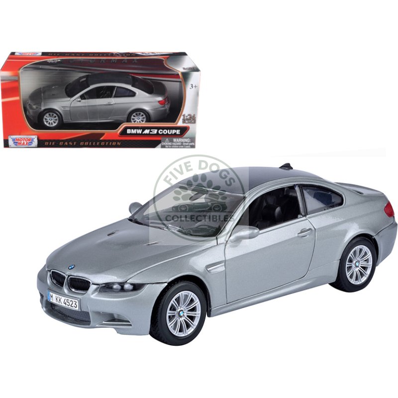 bmw m3 coupe gray metallic 1/24 diecast model car by motormax