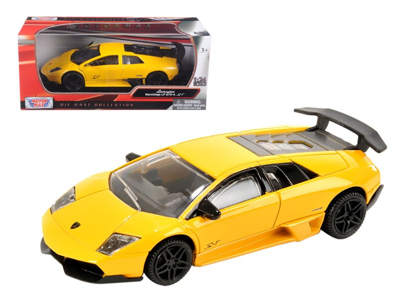 lamborghini murcielago lp 670 4 sv yellow 1/24 diecast model car by motormax lamborghini murcielago lp 670 4 sv yellow 1/24 diecast model car by motormax