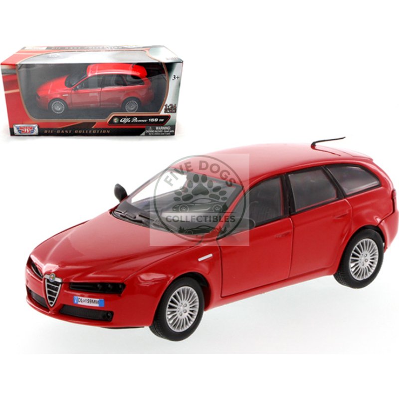 alfa romeo 159 sw red 1/24 diecast car model by motormax