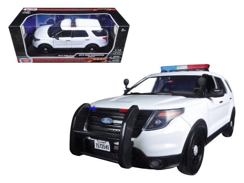 2015 ford pi utility interceptor police car with light bar plain white 1/18 diecast model car by motormax 2015 ford pi utility interceptor police car with light bar plain white 1/18 diecast model car by motormax