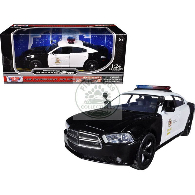 2011 dodge charger pursuit lapd los angeles police department car 1/24 diecast car model by motormax