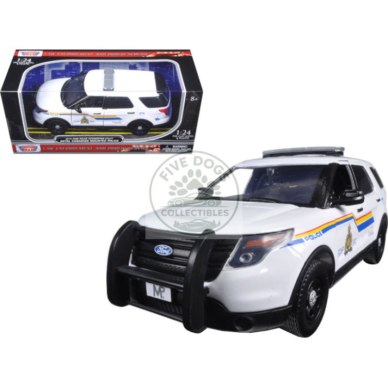 2015 ford police interceptor utility with light bar "rcmp royal canadian mounted police" white 1/24 diecast model car by motormax