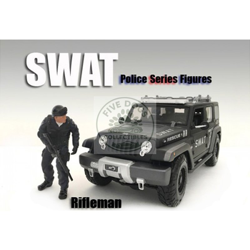 swat team rifleman figure for 1:18 scale models by american diorama