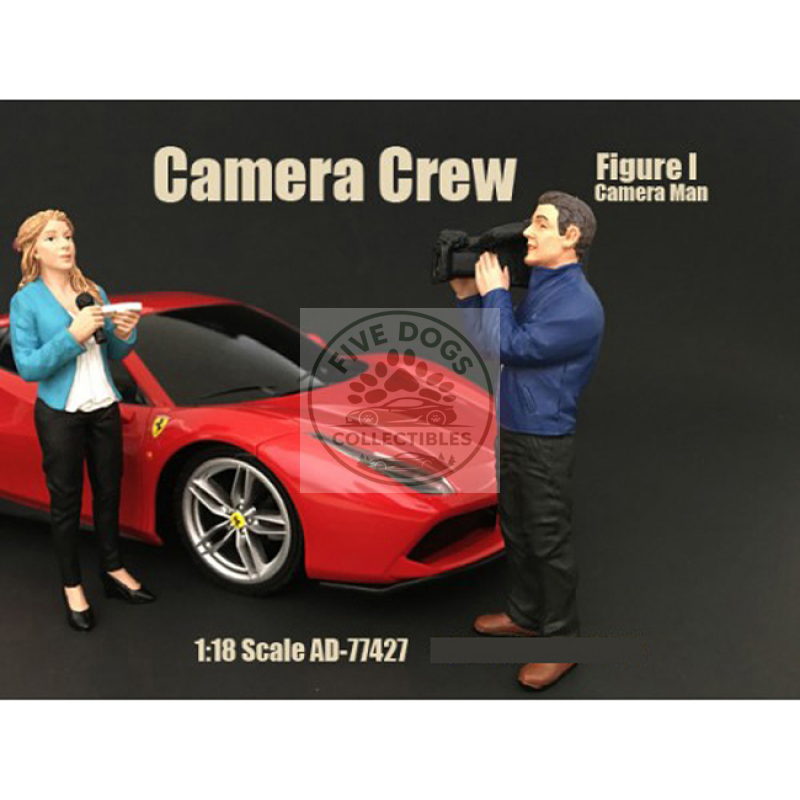 camera man figurine i "camera crew" for 1/18 scale models by american diorama