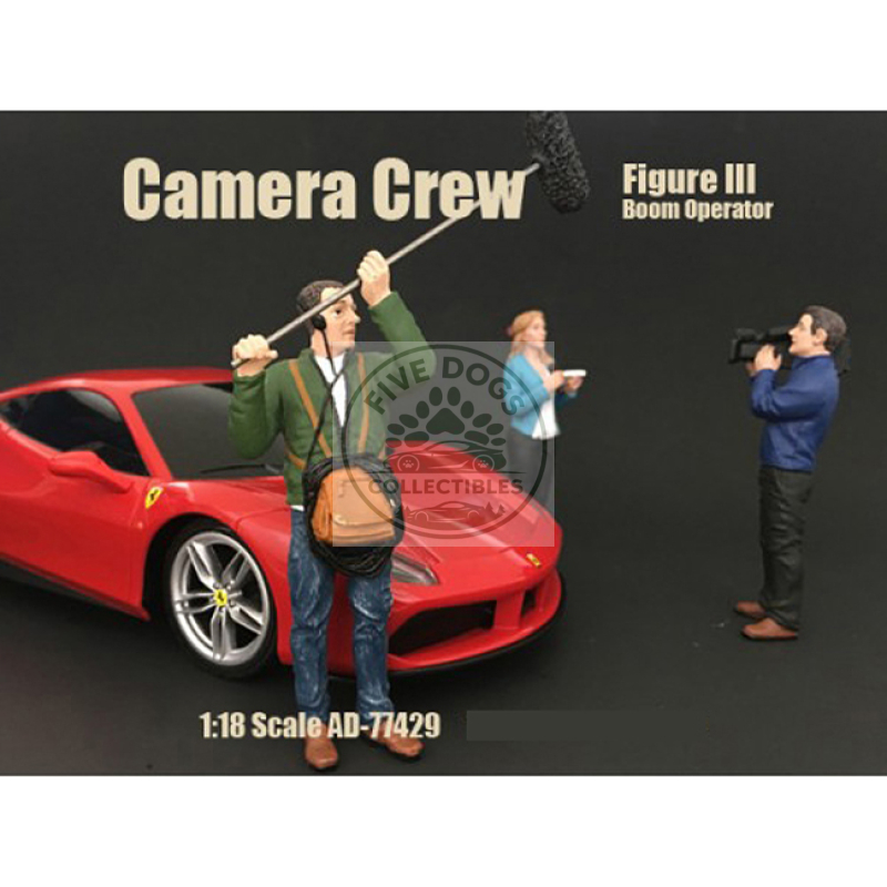 camera crew figure iii "boom operator" for 1:18 scale models by american diorama