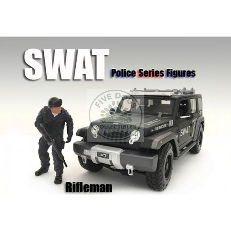 swat team rifleman figure for 1:24 scale models by american diorama