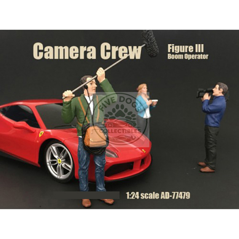 camera crew figure iii "boom operator" for 1:24 scale models by american diorama