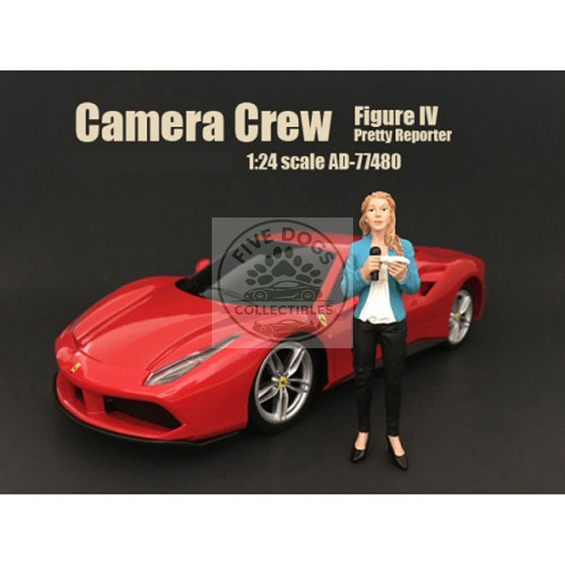 camera crew figure iv "pretty reporter" for 1:24 scale models by american diorama