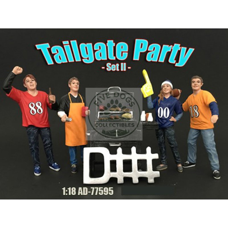 tailgate party set ii 4 piece figure set for 1:18 scale models by american diorama