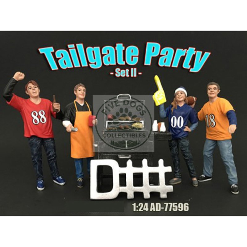 "tailgate party" set ii 4 piece figurine set for 1/24 scale models by american diorama