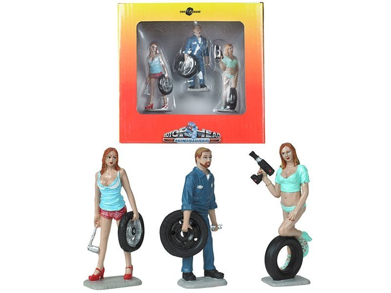 michelle, meg and gary tire brigade 3 piece figurine set 1/24 by motorhead miniatures michelle, meg and gary tire brigade 3 piece figurine set 1/24 by motorhead miniatures