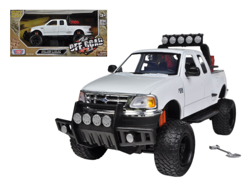 2001 ford f 150 xlt flareside supercab off road pickup truck white 1/24 diecast model car by motormax 2001 ford f 150 xlt flareside supercab off road pickup truck white 1/24 diecast model car by motormax