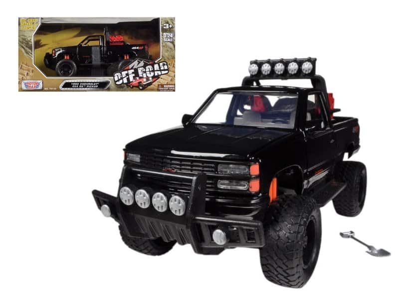 1992 chevrolet 454 ss pickup truck off road black 1/24 diecast model by motormax 1992 chevrolet 454 ss pickup truck off road black 1/24 diecast model by motormax