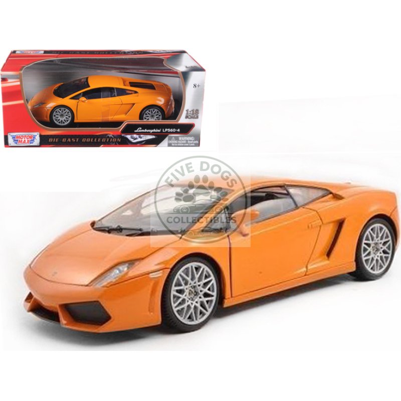 lamborghini lp 560 4 orange 1/18 diecast car model by motormax
