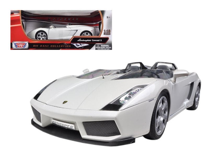 lamborghini concept s pearl white 1/18 diecast car model by motormax lamborghini concept s pearl white 1/18 diecast car model by motormax