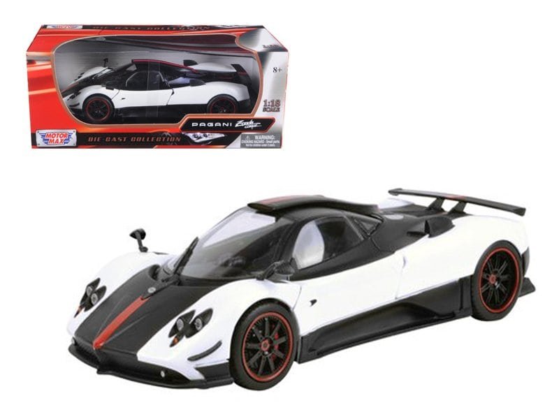 pagani zonda 5 cinque white and black 1/18 diecast model car by motormax pagani zonda 5 cinque white and black 1/18 diecast model car by motormax