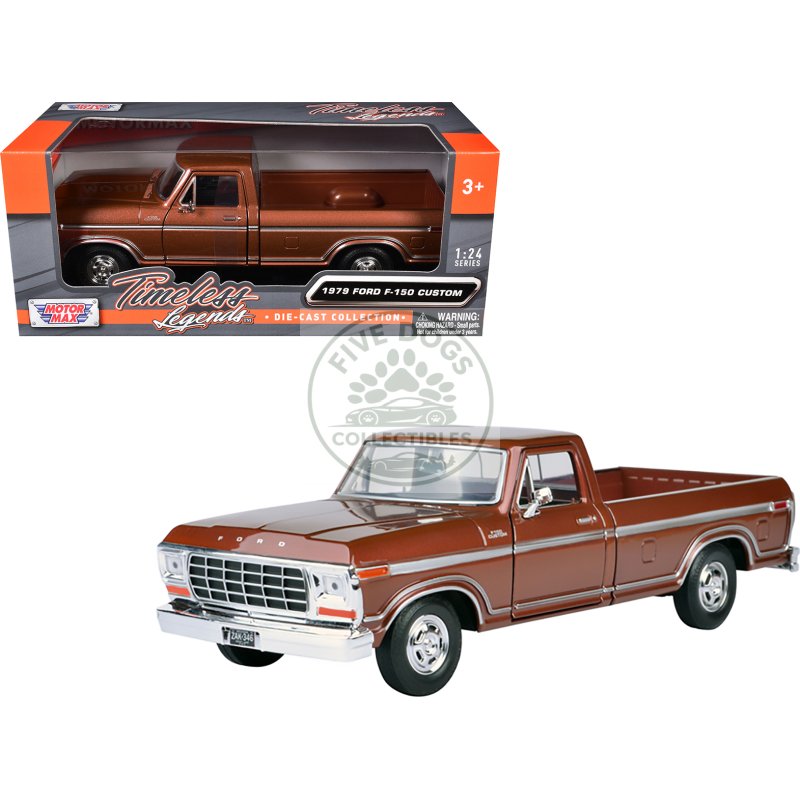 1979 ford f 150 pickup truck brown 1/24 diecast model car by motormax