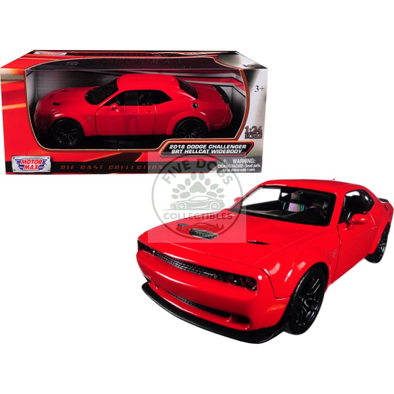 2018 dodge challenger srt hellcat widebody red 1/24 diecast model car by motormax