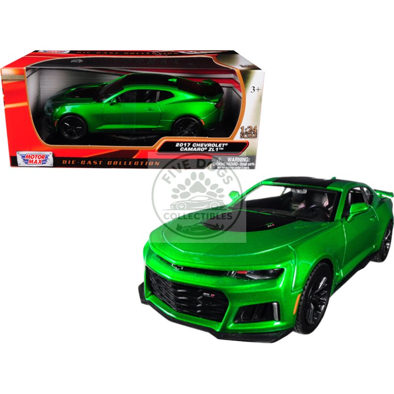 2017 chevrolet camaro zl1 metallic green 1/24 diecast car model by motormax