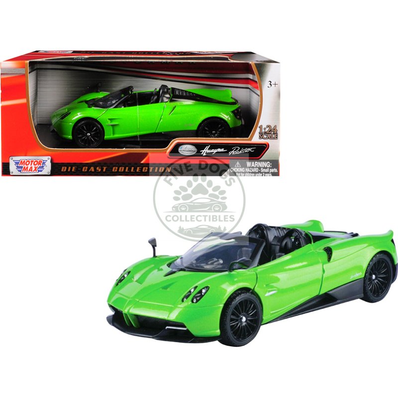 pagani huayra roadster green 1/24 diecast model car by motormax