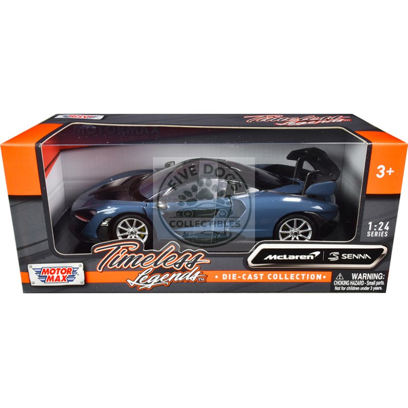 mclaren senna gray metallic and black "timeless legends" 1/24 diecast model car by motormax
