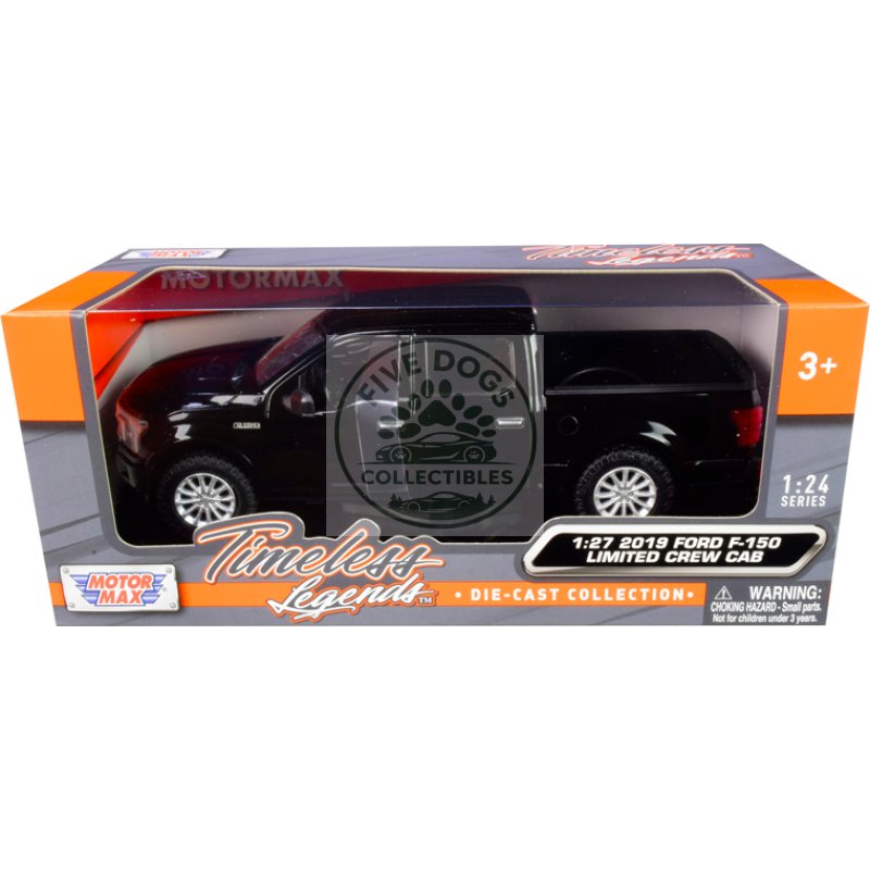 2019 ford f 150 limited crew cab pickup truck black 1/24 1/27 diecast model car by motormax