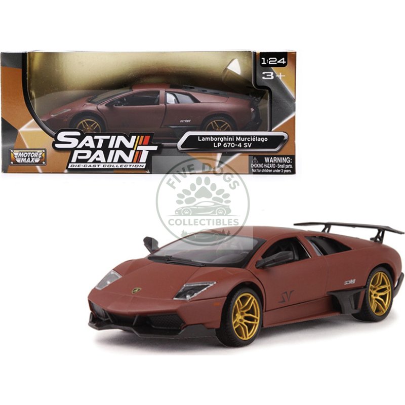lamborghini murcielago lp 670 4 sv matte brown 1/24 diecast model car by motormax