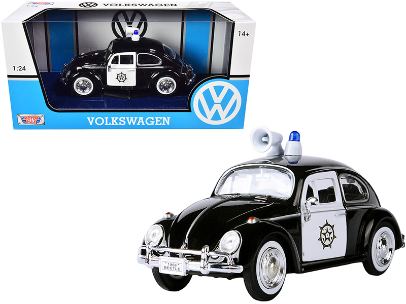 1966 volkswagen beetle police car black and white 1/24 diecast model car by motormax 1966 volkswagen beetle police car black and white 1/24 diecast model car by motormax