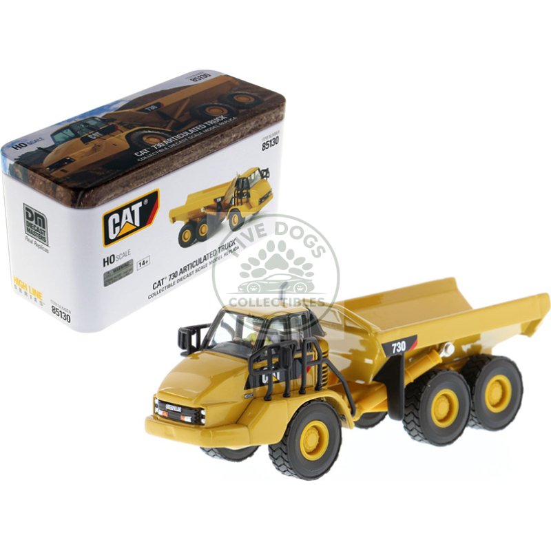cat caterpillar 730 articulated dump truck with operator "high line" series 1/87 (ho) scale diecast model by diecast masters