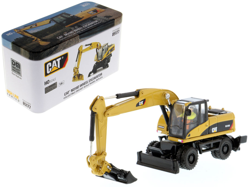 cat caterpillar m318d wheeled excavator with operator "high line" series 1/87 (ho) scale diecast model by diecast masters cat caterpillar m318d wheeled excavator with operator "high line" series 1/87 (ho) scale diecast model by diecast masters
