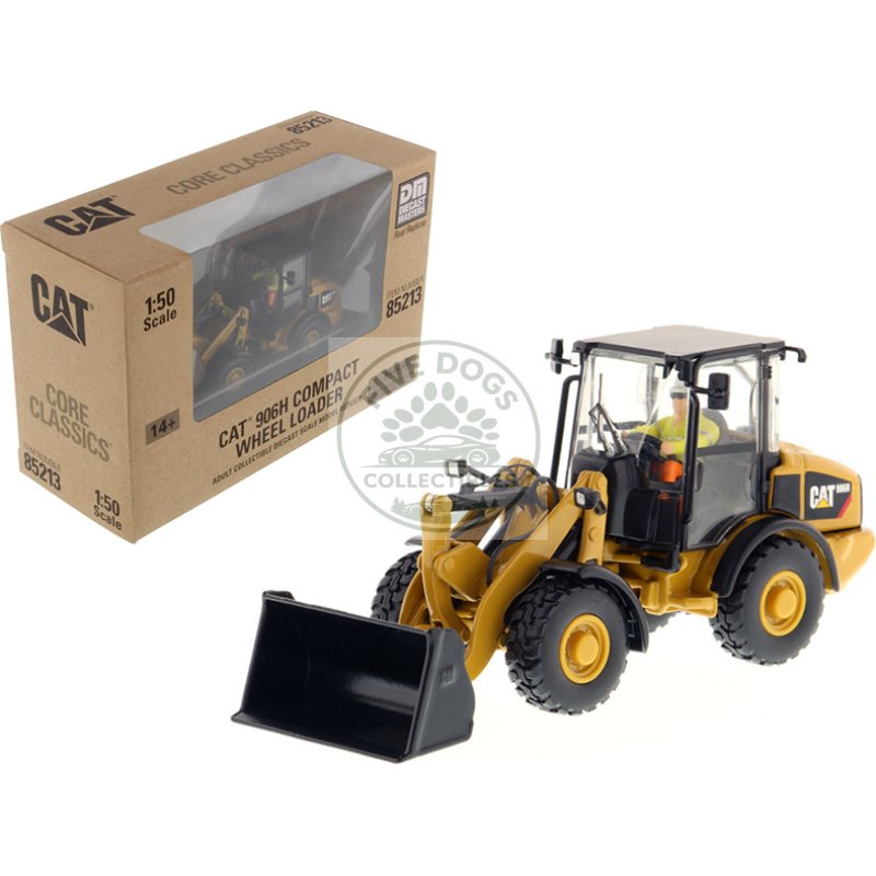 cat caterpillar 906h compact wheel loader with operator "core classics series" 1/50 diecast model by diecast masters