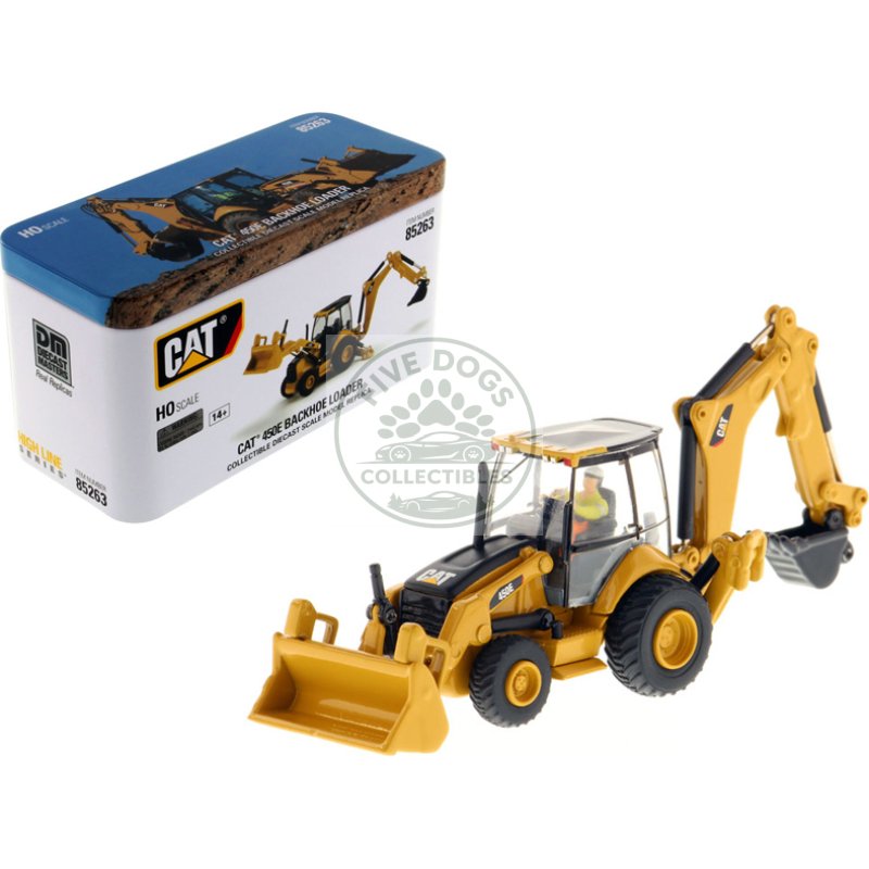cat caterpillar 450e backhoe loader with operator "high line" series 1/87 (ho) scale diecast model by diecast masters