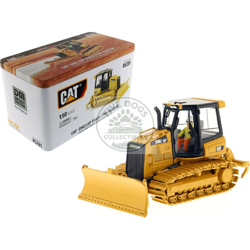 cat caterpillar d5k2 lgp track type tractor dozer with ripper and operator "high line" series 1/50 diecast model by diecast masters